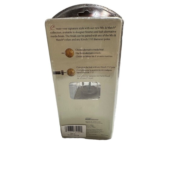 NEW Kirsch Brushed Nickel Squareish 1 3/8" Pole Finials 1 Pair - Picture 5 of 12